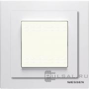 Рамка с крышкой 2-модульнаяZenit, 1 пост, цвет - белый, пластмасса