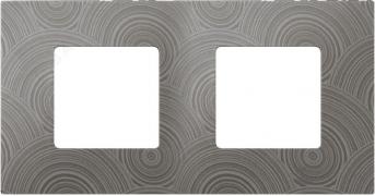 Рамка-декорSimon 27 play, 2 поста, цвет - серое солнце, пластмасса
