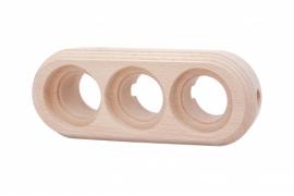 Bironi Лизетта Дерево Бук Натурэль Рамка 3-ая для монтажа с декоративной трубой 2 выхода (накладной монтаж)