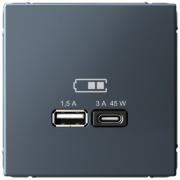 ArtGallery Грифель Розетка USB A+С 45Втс быстрой зарядкой (USB type-C 5V,  USB type-A 5V)