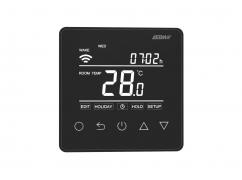 Деви Prime Черный Терморегулятор сенсорный управление по Wi-Fi 16А, НО-контакт, датчик t° воздуха (встроенный), датчик t° пола (внешний), с таймером