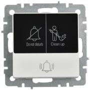 IEK Brite Base Белый Выключатель 1-кл кнопочный с Н.О для отелей DND/MUR "не беспокоить / уберите с индикацией