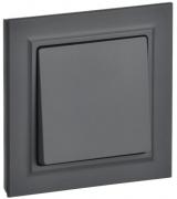 IEK Brite Base Графит Выключатель 1-клавишный в сборе