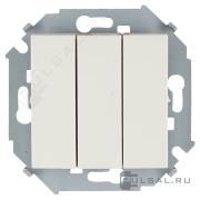 ВыключательSimon 15, трехклавишный, без подсветки, цвет - слоновая кость