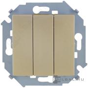 ВыключательSimon 15, трехклавишный, без подсветки, цвет - шампань