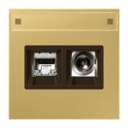 Jung LS 990 Латунь классическая Розетка TV+RJ45