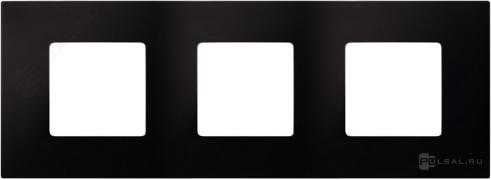 Рамка-декорSimon 27 play, 3 поста, цвет - черный, пластмасса
