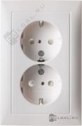 Розетка
S.1,  B.3,  B.7,  со шторками,  с заземлением,  двойная,  безвинтовые клеммы,   цвет - белый матовый