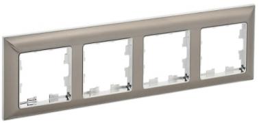 IEK Brite DECOR Никель/Хром 3D-форма Рамка 4-ая