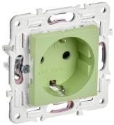 IEK Skandy Мятный Розетка с/з со шторками, винтовые клеммы