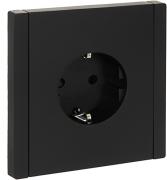 IEK Fortepiano Черный Розетка с/з со шторками, винтовые клеммы