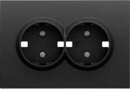 Donel S08 Черный Графит Накладка Розетки 2-ая c/з со шторками