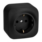 Legrand Quteo Матовый черный Розетка с/з, винтовые клеммы