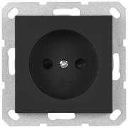 Jasmart G Черный матовый Розетка б/з со шторками