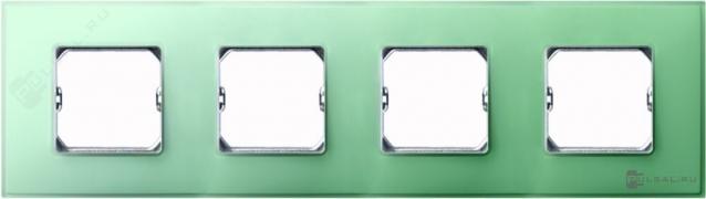 РамкаSimon 27 neos, 4 поста, цвет - изумрудный, пластмасса