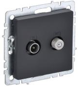 IEK Brite Base Графит Розетка TV+SAT (телевизионная-TV, спутниковая-SAT)