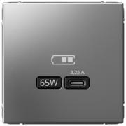 ArtGallery Сталь Розетка USB C 65W высокоскор.заряд. QC, PD (USB type-C 5V)