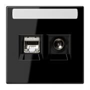 Jung LS 990 Черный Розетка TV+RJ45