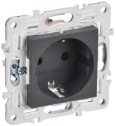 IEK Skandy Титан Розетка с/з со шторками, безвинтовые клеммы