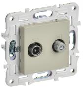 IEK Skandy Бежевый Розетка TV+SAT (телевизионная-TV, спутниковая-SAT)