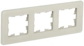 IEK Brite DECOR Песчаный матовый стекло Рамка 3-ая скругл.угол