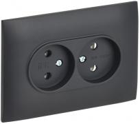 IEK Skandy Титан Розетка двойная б/з в сборе, винтовой зажим