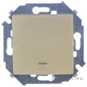 ВыключательSimon 15, одноклавишный, с подсветкой, цвет - шампань