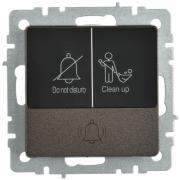 IEK Brite Base Темная Бронза Выключатель 1-кл кнопочный с Н.О для отелей DND/MUR "не беспокоить / уберите с индикацией