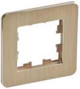 IEK Brite DECOR Шампань металл Рамка 1-ая скругл.угол