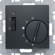 Терморегулятор 10А, НЗ-контакт, 230В
B.3,  B.7,  поворотный,  датчик t° воздуха (встроенный),  без таймера,   цвет - антрацит матовый