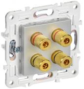 IEK Skandy Серебряный Розетка акустическая 2 пары