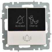 IEK Brite Base Жемчуг Выключатель 1-кл кнопочный с Н.О для отелей DND/MUR "не беспокоить / уберите с индикацией