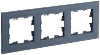 IEK Brite DECOR Маренго матовое стекло Рамка 3-ая