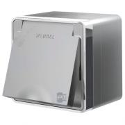 Розетка
Gallant,  со шторками,  с крышкой,  с заземлением,  одинарная,  винтовые клеммы,   цвет - серебряный