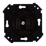 Bironi Шедель Бриз Коричневый матовый Выключатель 2-клавишный (скрытый монтаж)