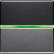 ПереключательZenit, одноклавишный, с индикацией, цвет - антрацит