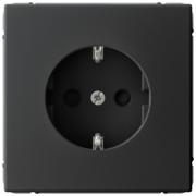 ArtGallery Карбон Розетка с/з со шторками  безвинтовые клеммы