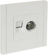 IEK Fortepiano Белый Розетка TV+RJ45 кат.6E