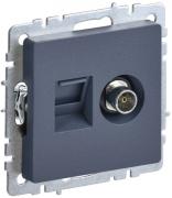 IEK Brite Base Маренго Розетка TV+RJ45 кат.5E