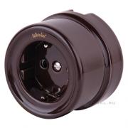 Розетка
Retro,  без шторок,  с заземлением,  одинарная,  винтовые клеммы,   цвет - коричневый