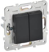 IEK Skandy Черный Выключатель 2-клавишный