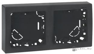 Рамка-корпус накладного монтажаSimon 73 Loft, 2 поста, цвет - графит, пластмасса