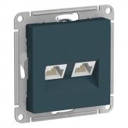 Atlas Design Изумруд Розетка компьютерная 2-ая RJ45+RJ45, кат.5e