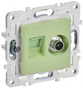 IEK Skandy Мятный Розетка TV+RJ45 кат.6E