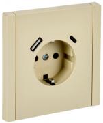 IEK Fortepiano Ванильный Розетка с/з+USB A+С, с быстрой зарядкой, (USB type-C 5V, USB type-A 5V, 3,1 А)