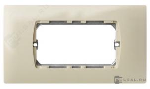 Рамка с суппортомSimon 27, 4 модуля, цвет - слоновая кость, пластмасса