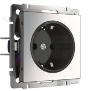 Розетка
Alumax,  Split,  Slab,  Senso,  Baguette,  Acrylic,  Platinum,  Elite,  Snabb,  Stream,  Flock,  Stark,  Fiore,  Favorit,  Diamant,  Aluminium,  Antik,  Metallic,  без шторок,  с заземлением,  одинарная,  винтовые клеммы,   цвет - глянцевый никел