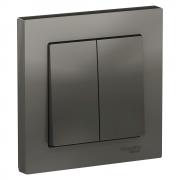 Atlas Design Сталь Выключатель 2-клавишный в сборе