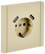 IEK Fortepiano Ванильный Розетка с/з+USB Розетка A+A, (USB type-A 5V, 3,1А)