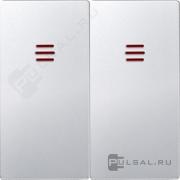 КлавишиSimon 82 Nature, Simon 82, двухклавишный, с подсветкой, цвет - алюминий глянец